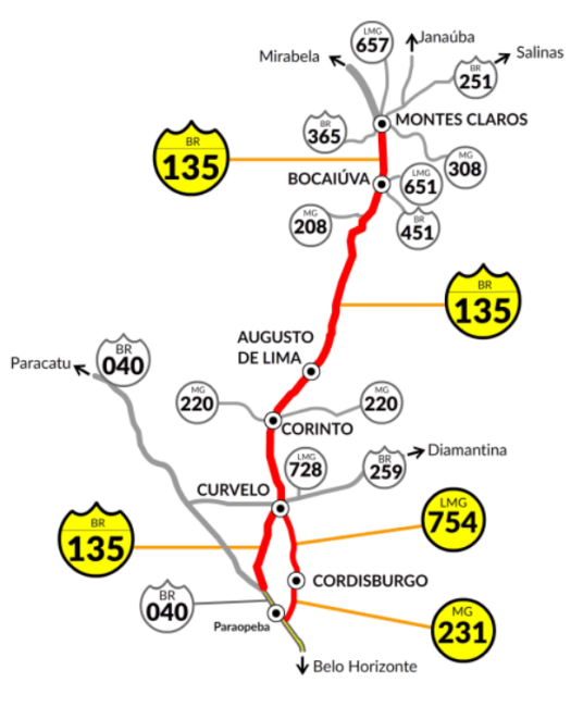 Mapa Da Concessão BR 135